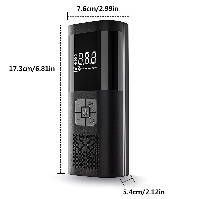 Tire Inflator Portable Air Compressor, 150PSI Car Tire Air Pump With Tire Pressure Gauge/LED