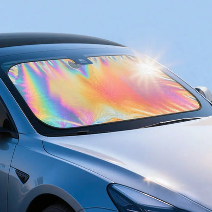 Foldable Laser Car Windshield Sun Shade / Fits Sedan/SUVs, MPVs.