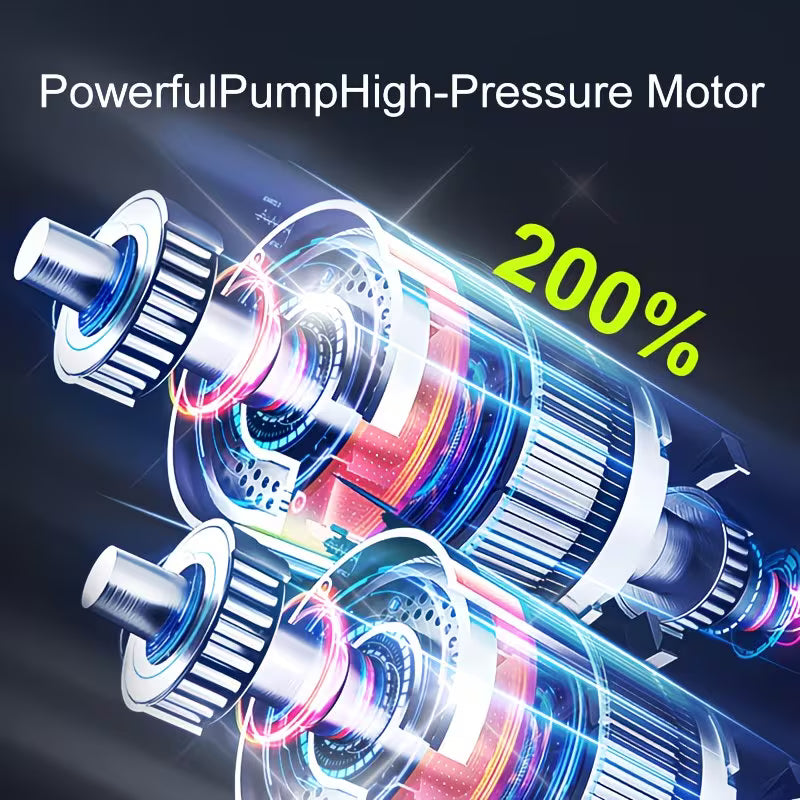 Tire Inflator Portable Air Compressor, 150PSI Car Tire Air Pump With Tire Pressure Gauge/LED
