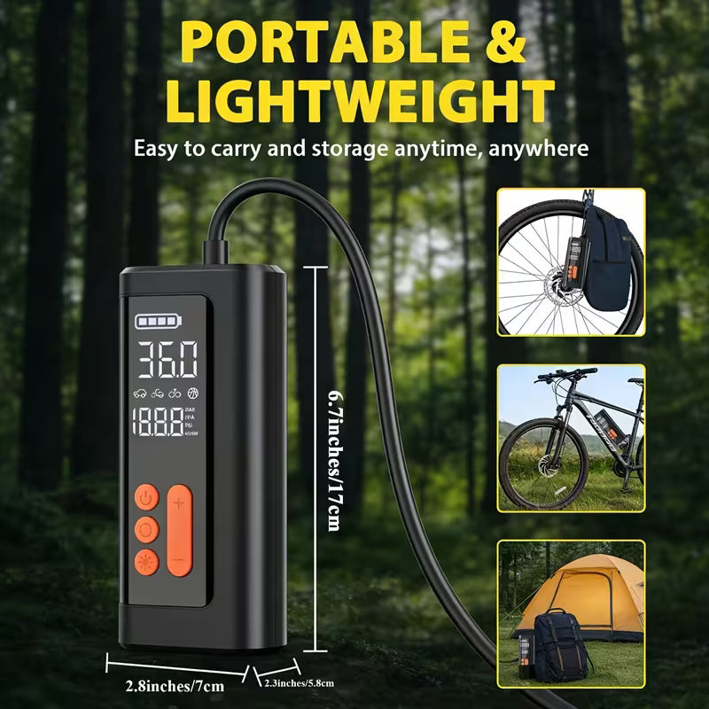 3000A Portable Starter Power Supply + Inflator Pump 7 in 1 Function